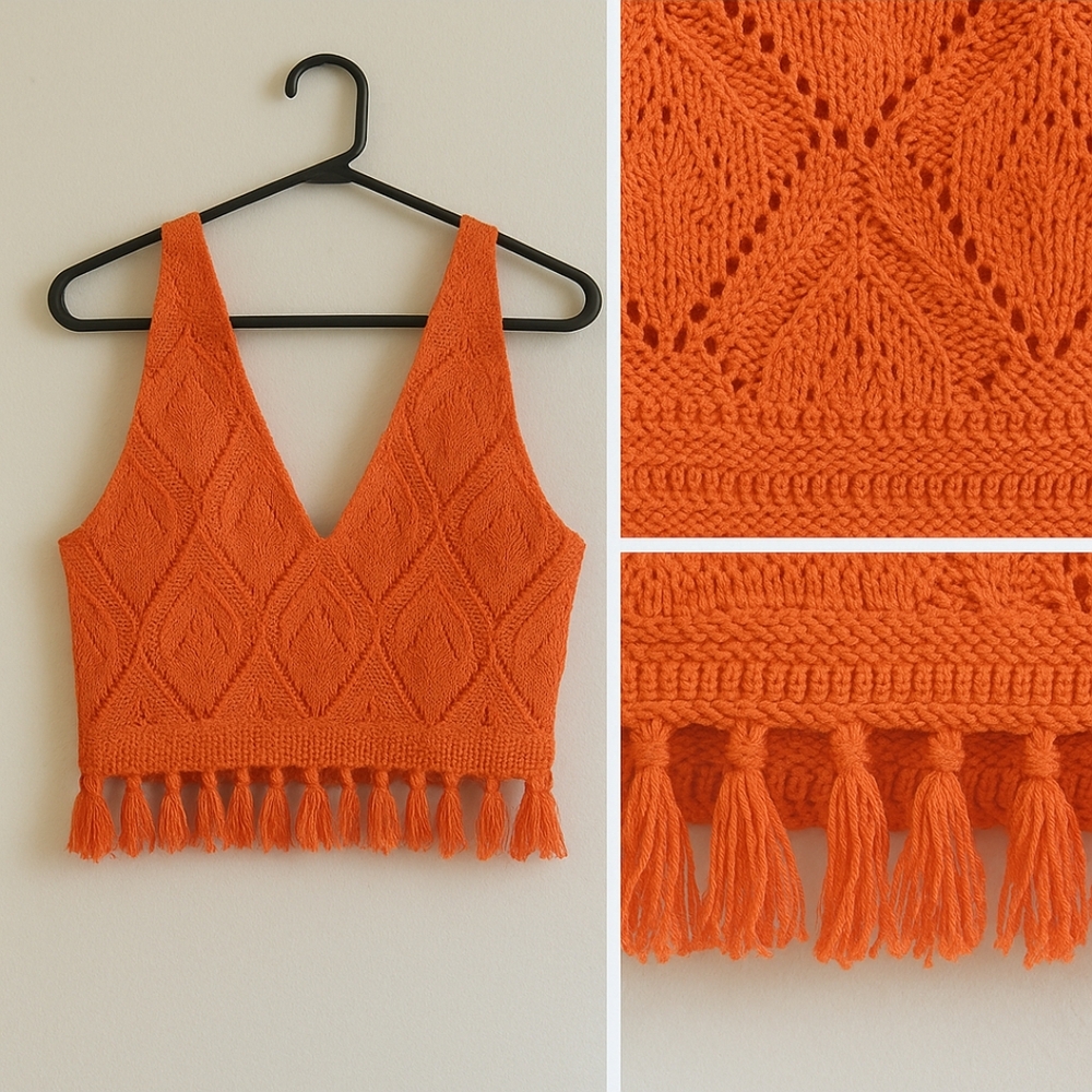 SHEIN Vibrant Orange Knit Top